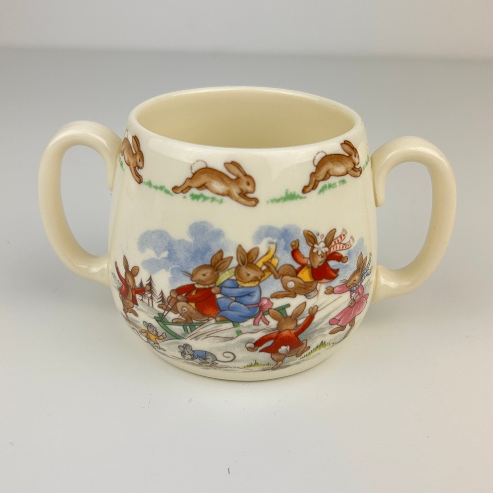 Royal Doulton Bunnykins Oval Bowl Mug Set Bone China England‎ Vintage Set of 2 - Picture 7 of 9